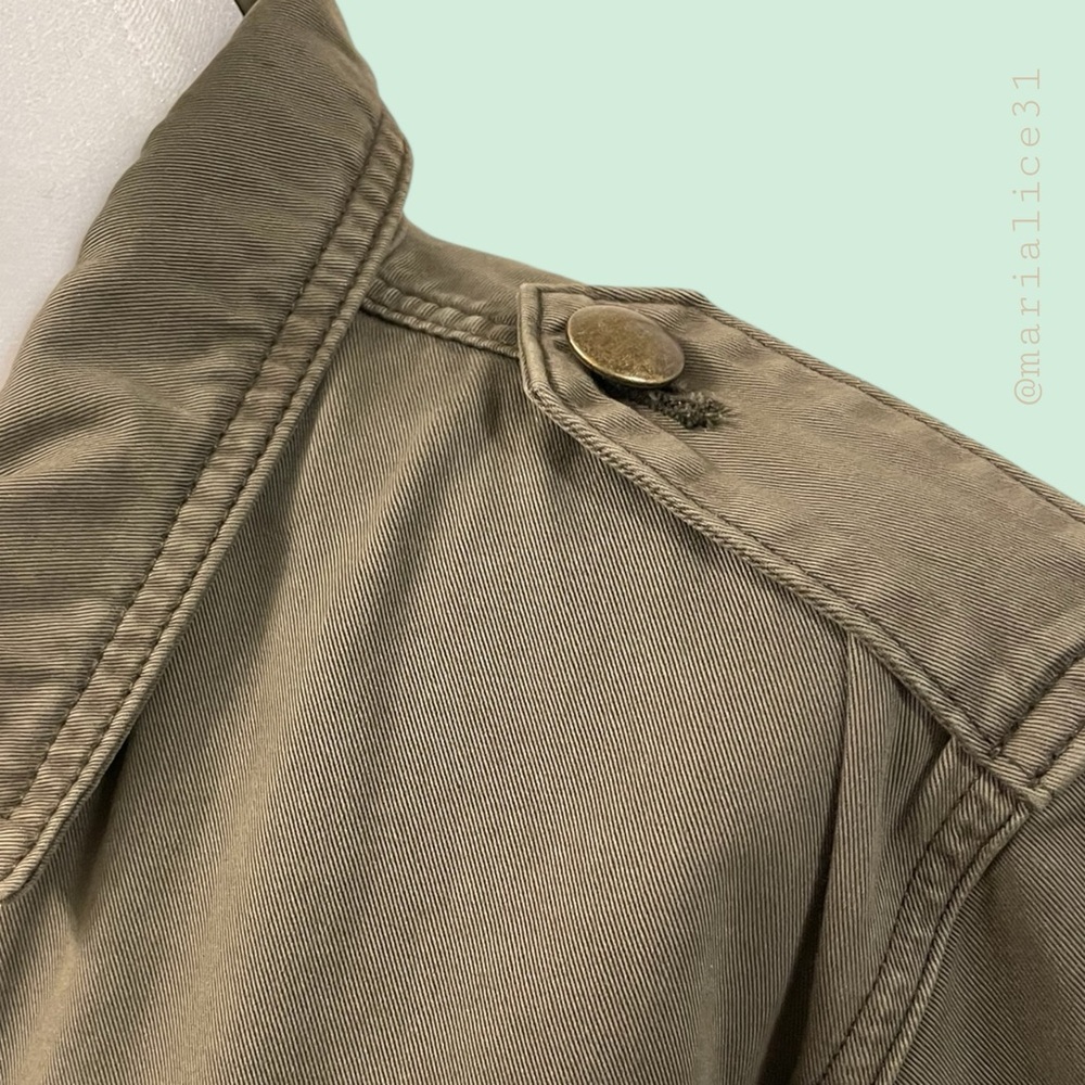 🔥Madewell Olive Green Women's Belted Jacket. Measurements in pictures. NWT - Picture 6 of 12